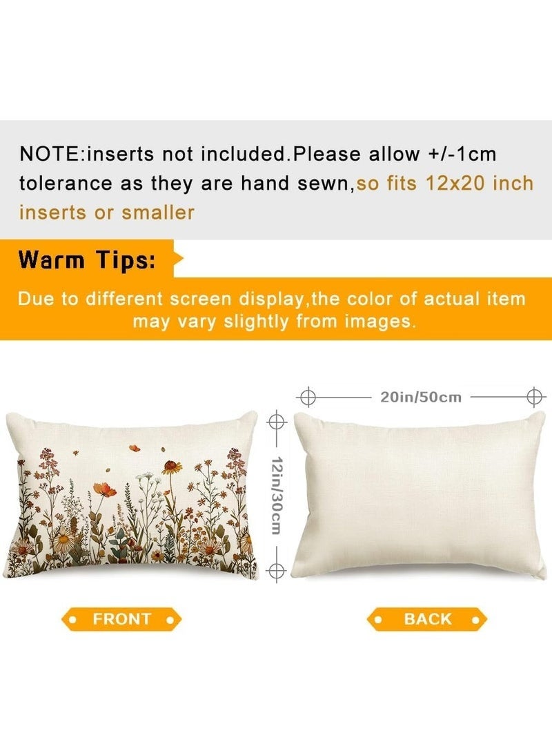 Arabest Country Style Pillow Covers, Waterproof Floral Decor Lumbar Cushion Cases, Decoration Cushion Covers for Home, Sofa, Patio, Porch (Multicolor, 30X50 cm) - Image 3
